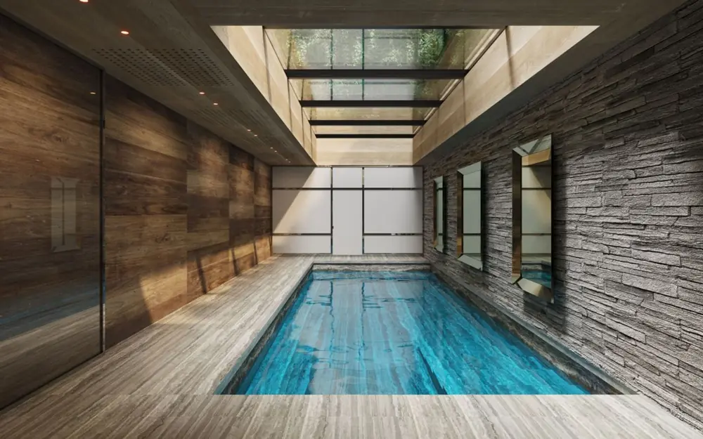 Piscine intérieure d'une résidence privée